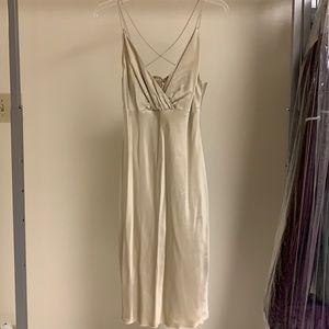 Etcetera Champagne Silk Slip Dress